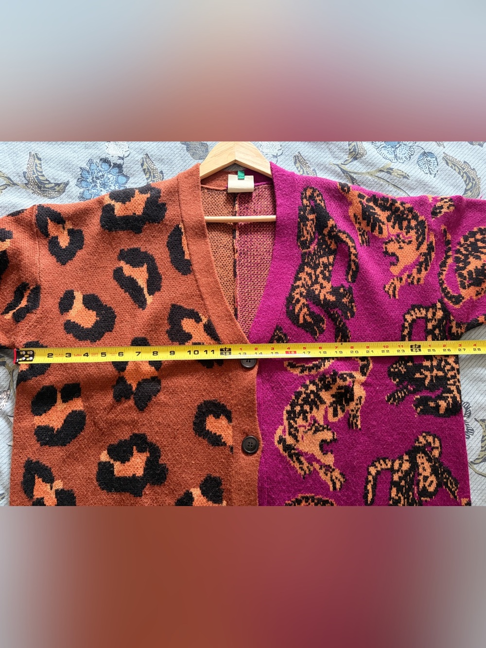 Farm Rio Two-Tone Leopard Knit Cardigan - Picture 4 of 4